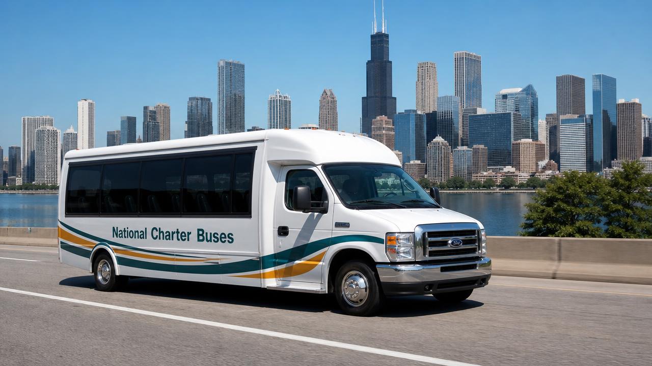 National Charter Buses minibus on the road